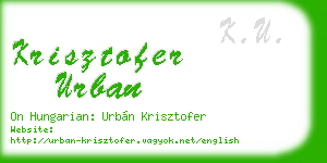 krisztofer urban business card