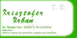 krisztofer urban business card